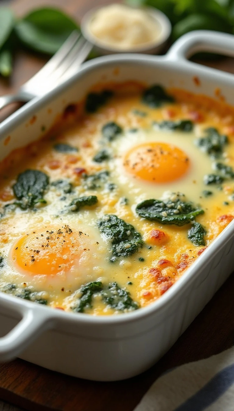 Creamy Spinach and Egg Breakfast Casserole Recipe