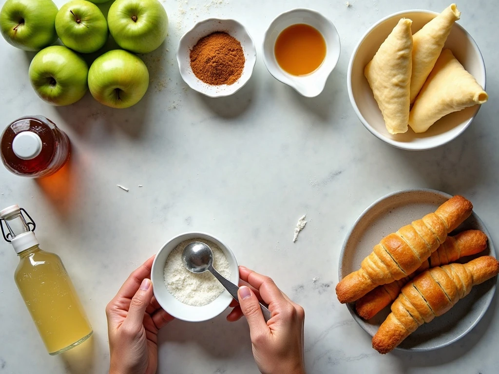 Ingredients for easy crescent roll apple dumplings