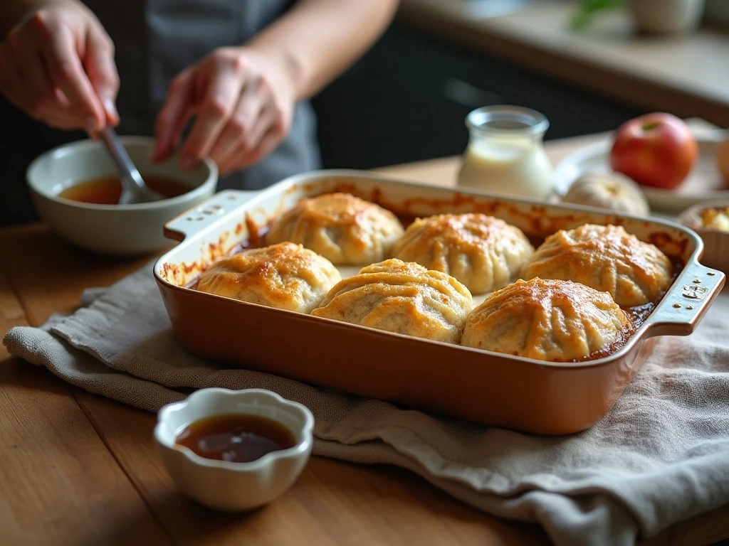 Storing leftover crescent roll apple dumplings with syrup