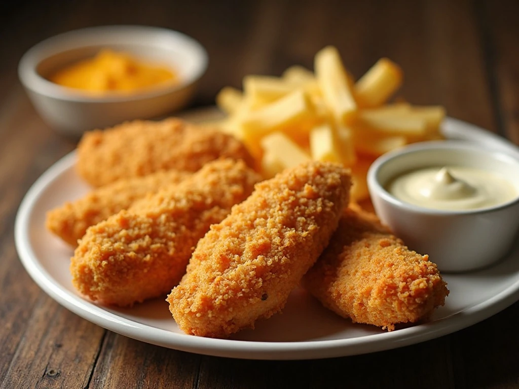Crispy cheddar chicken served with creamy sauce