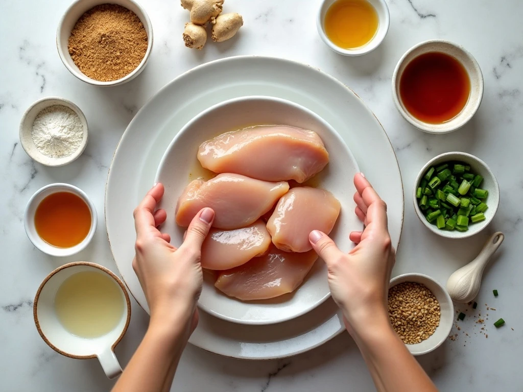 Ingredients for easy crispy honey chicken