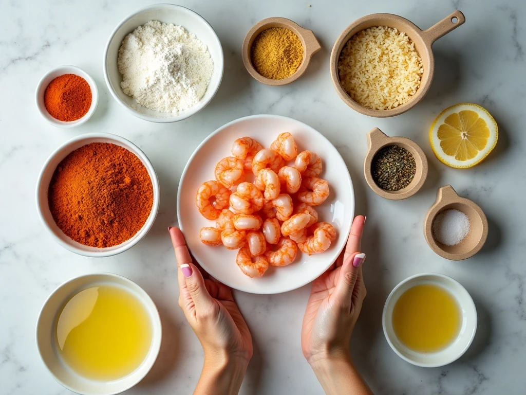 Ingredients for crispy oven baked shrimp