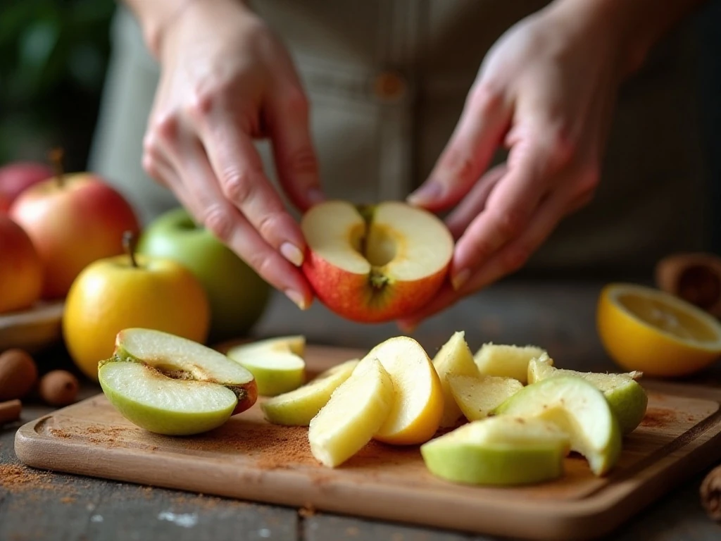 Firm baking apples used for slow-cooker apple cobbler