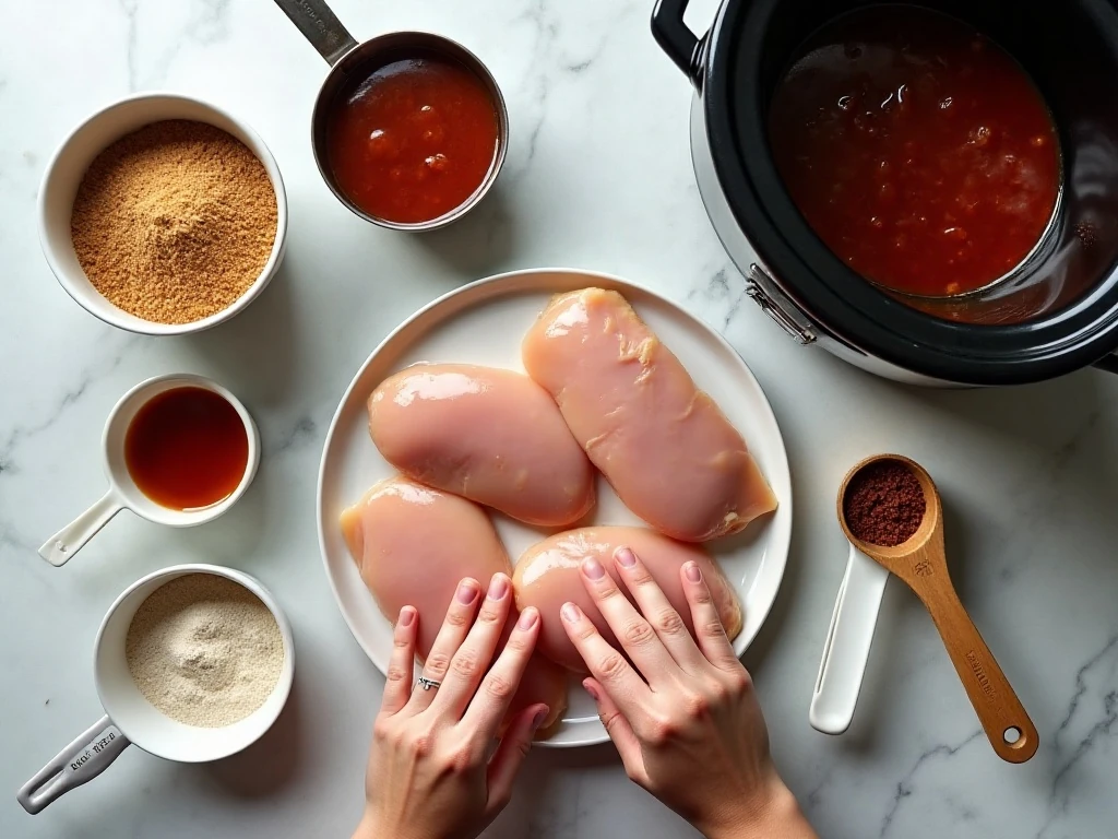 Ingredients for easy Crock-Pot BBQ chicken