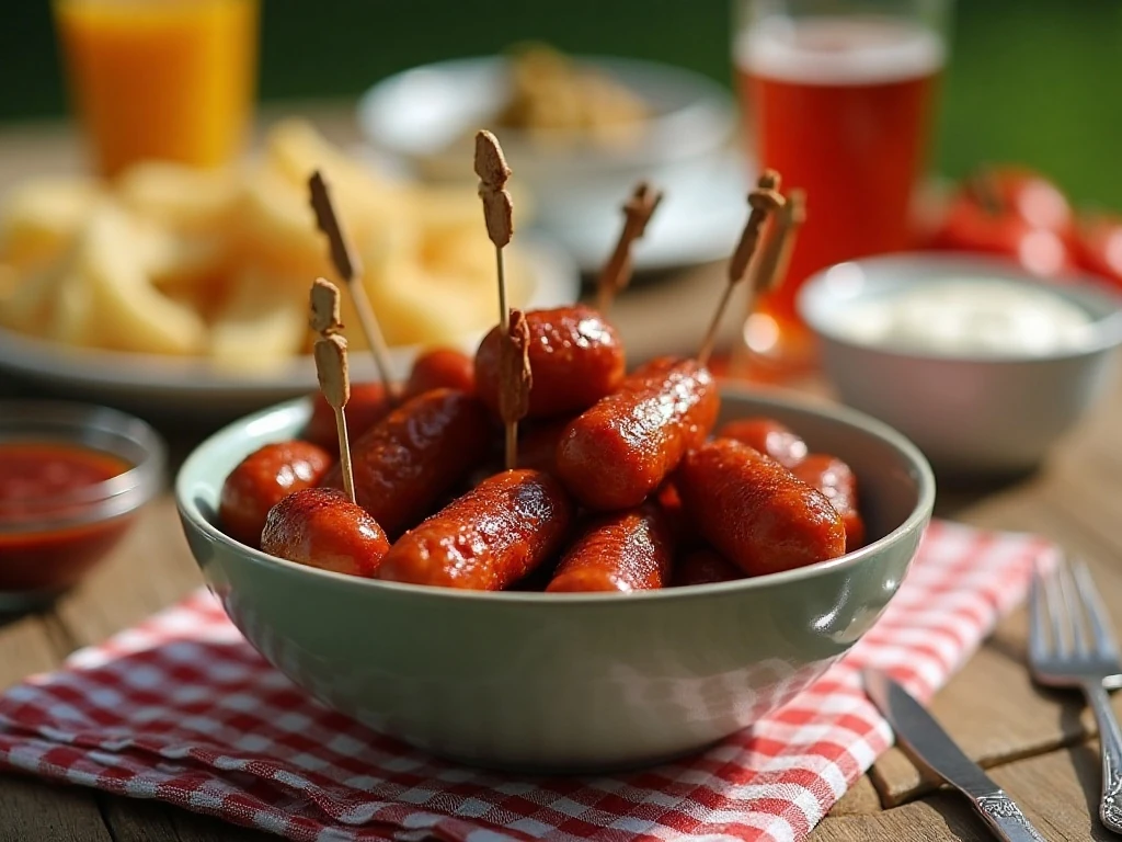 Crock-Pot BBQ sausage bites served as a party appetizer