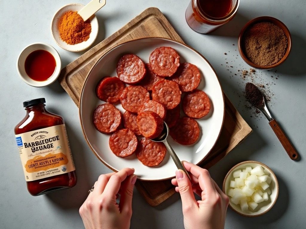 Ingredients for Crock-Pot BBQ sausage bites