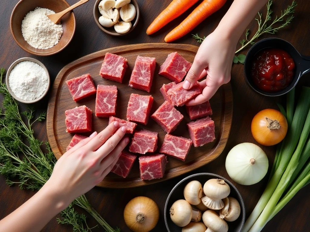 Ingredients for easy Crock-Pot beef bourguignon