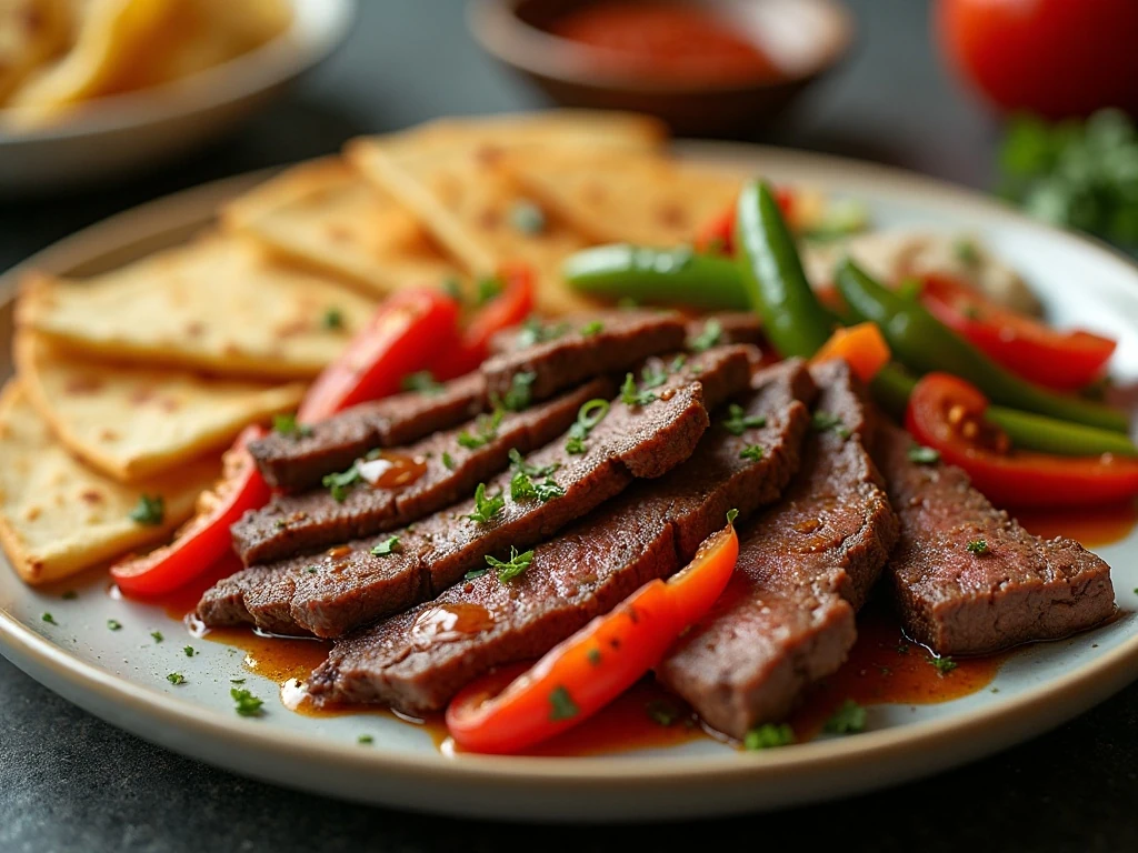 Slow-cooker steak fajitas with peppers, onions, and warm tortillas