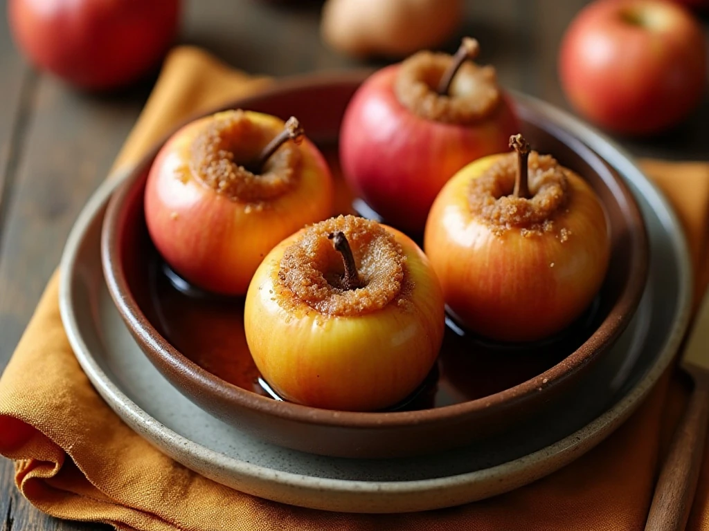 Warm Crock-Pot baked apples filled with cinnamon, raisins, and brown sugar