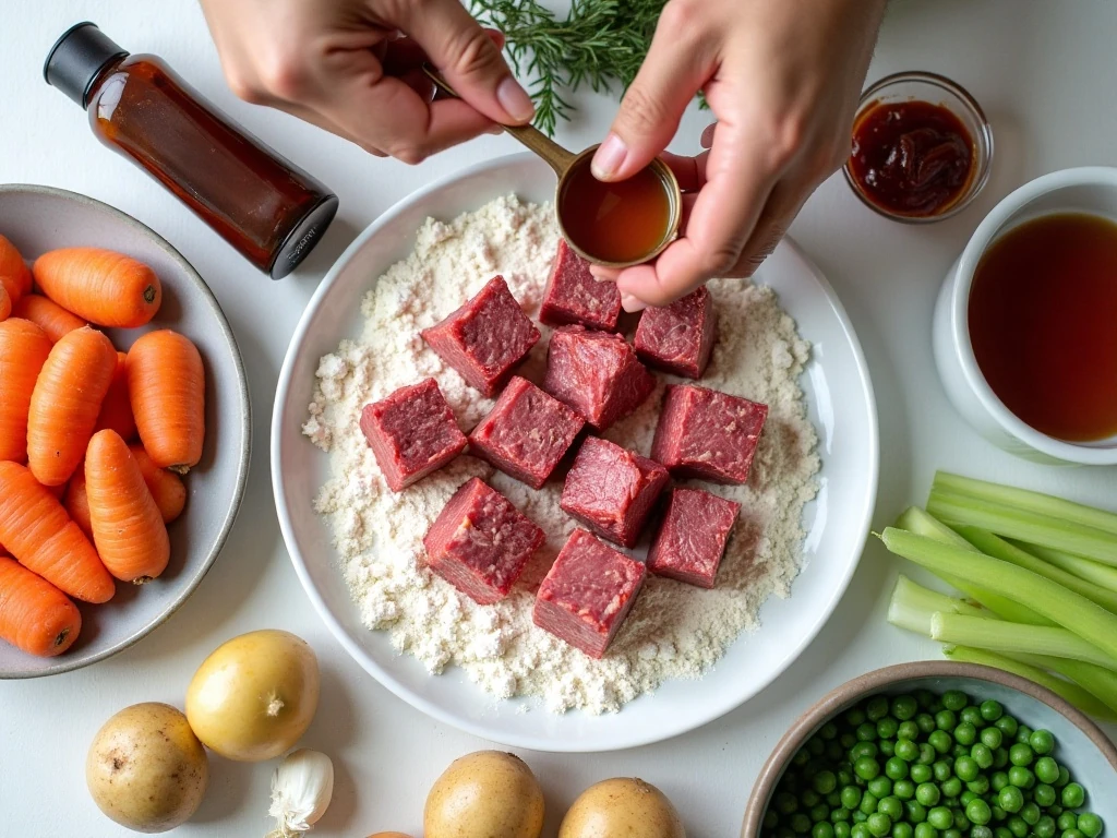 Ingredients for easy crockpot beef stew