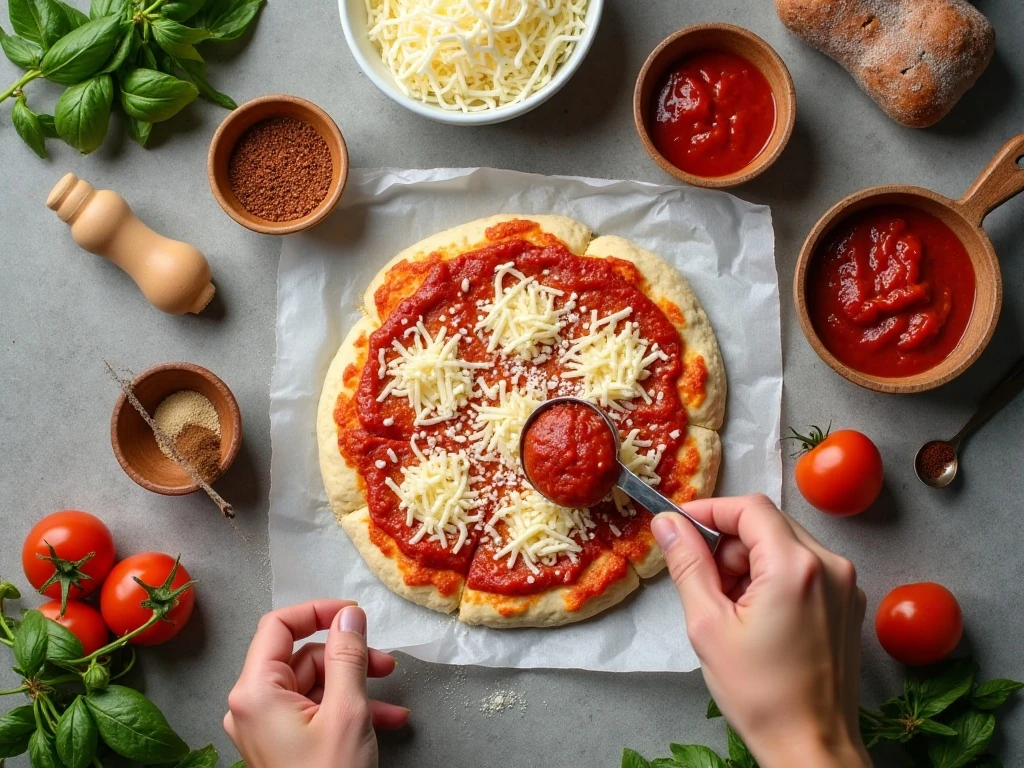 Ingredients for easy crockpot bubble up pizza