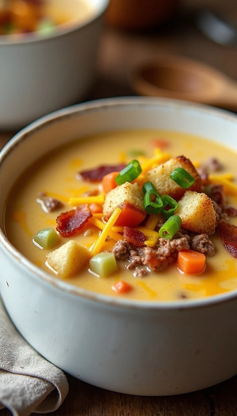 Easy Crockpot Cheeseburger Soup Recipe