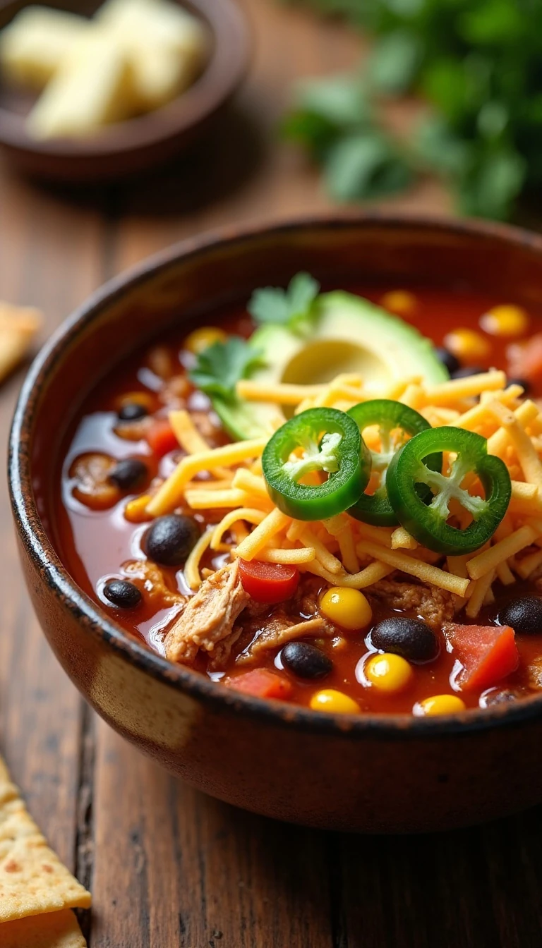 Easy Crockpot Chicken Taco Soup Recipe