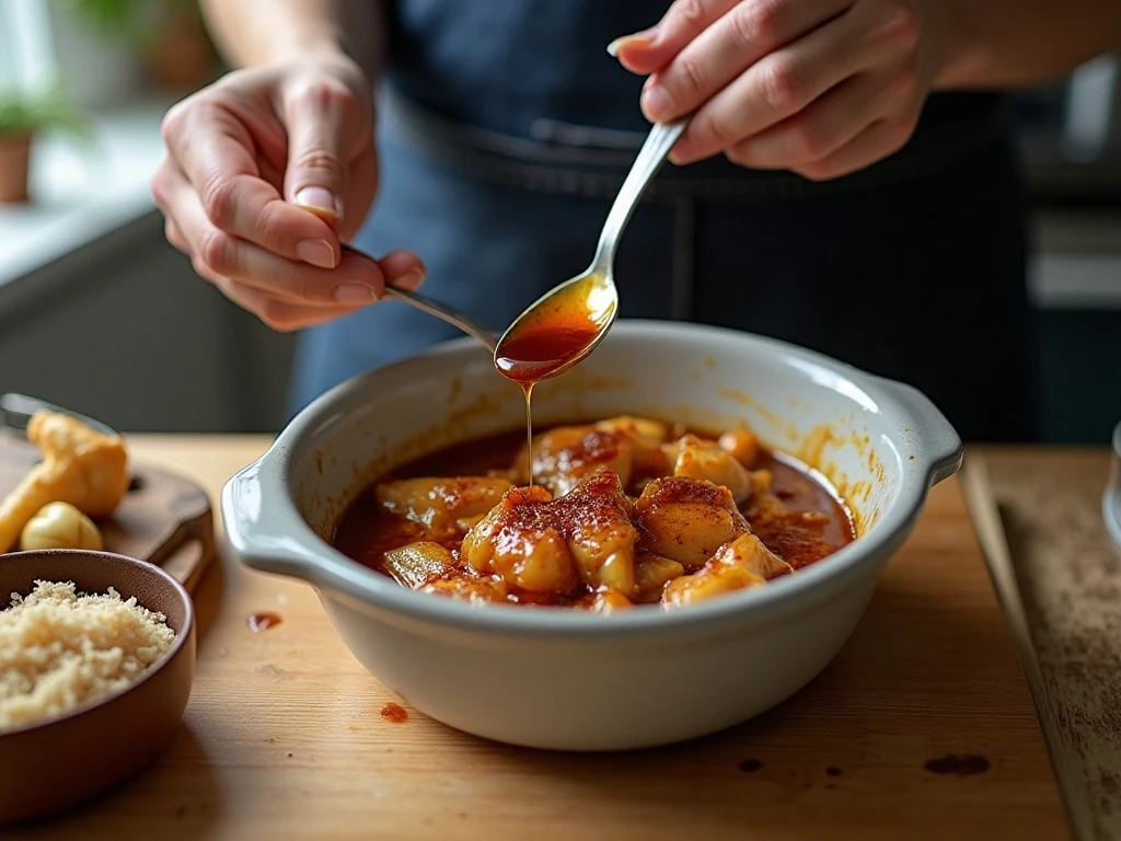Preparing teriyaki sauce for chicken in the slow cooker