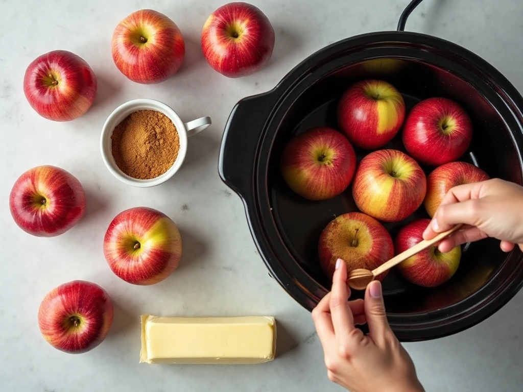 Four ingredients for easy crockpot fried apples