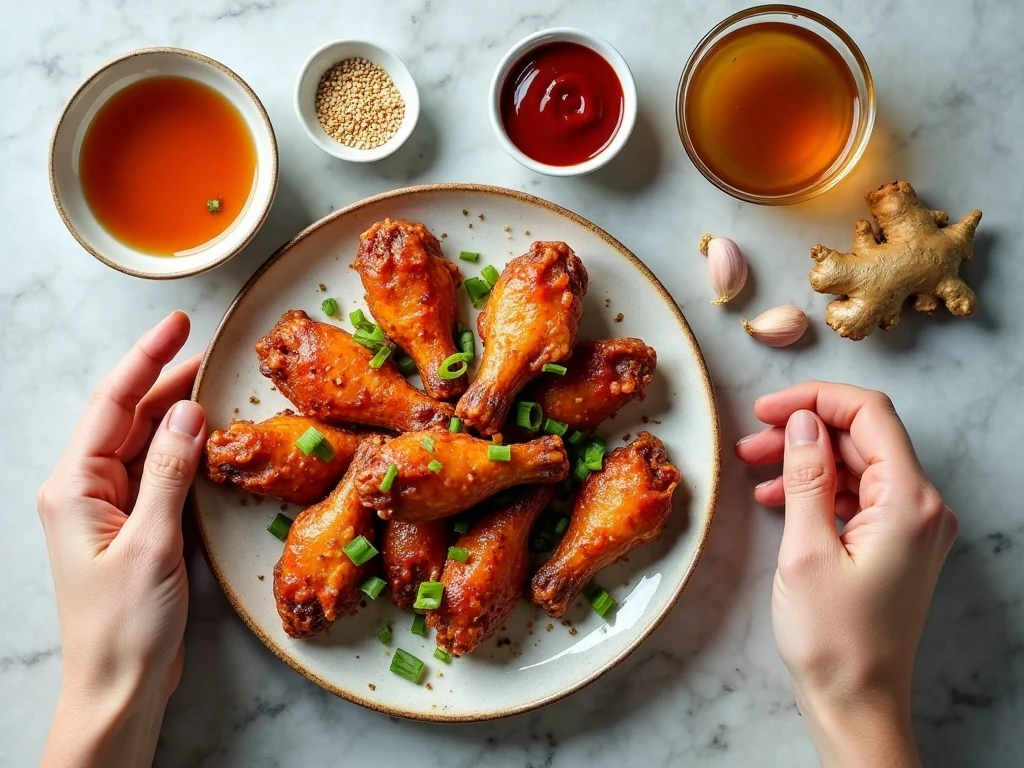 Ingredients for honey garlic crockpot wings