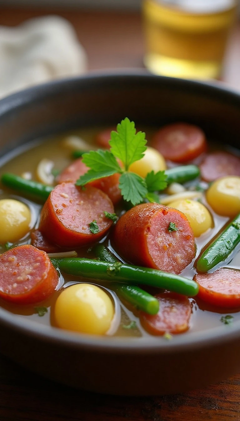 Easy Crockpot Kielbasa and Green Beans Recipe with Potatoes