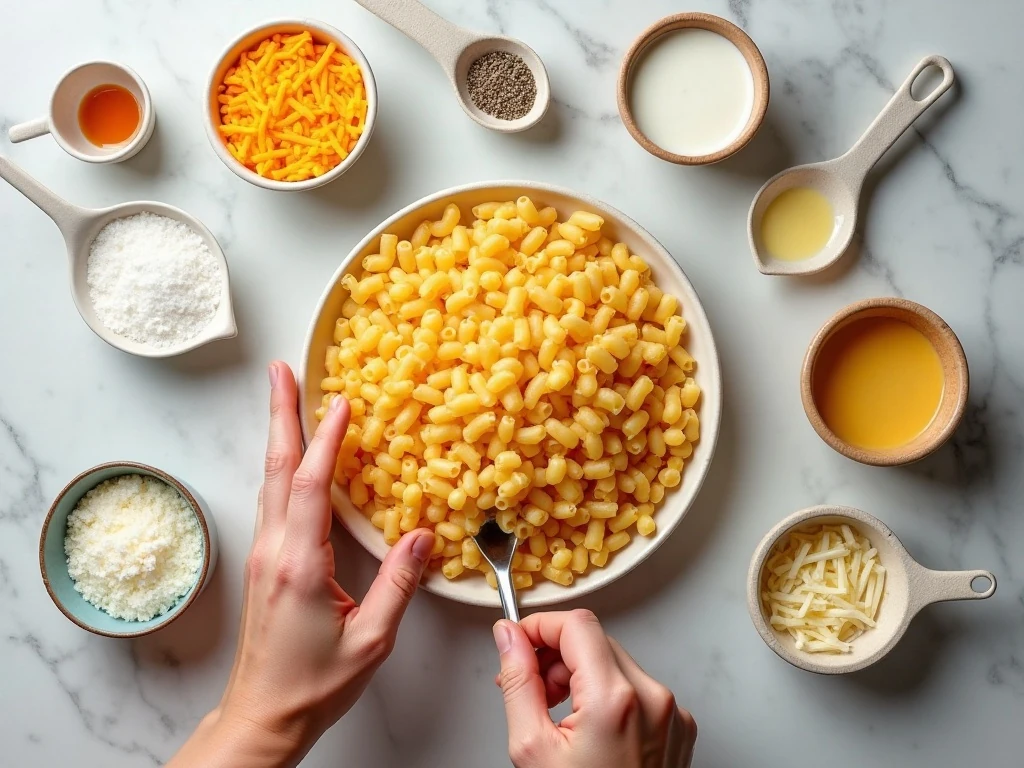 Ingredients for easy crockpot mac and cheese