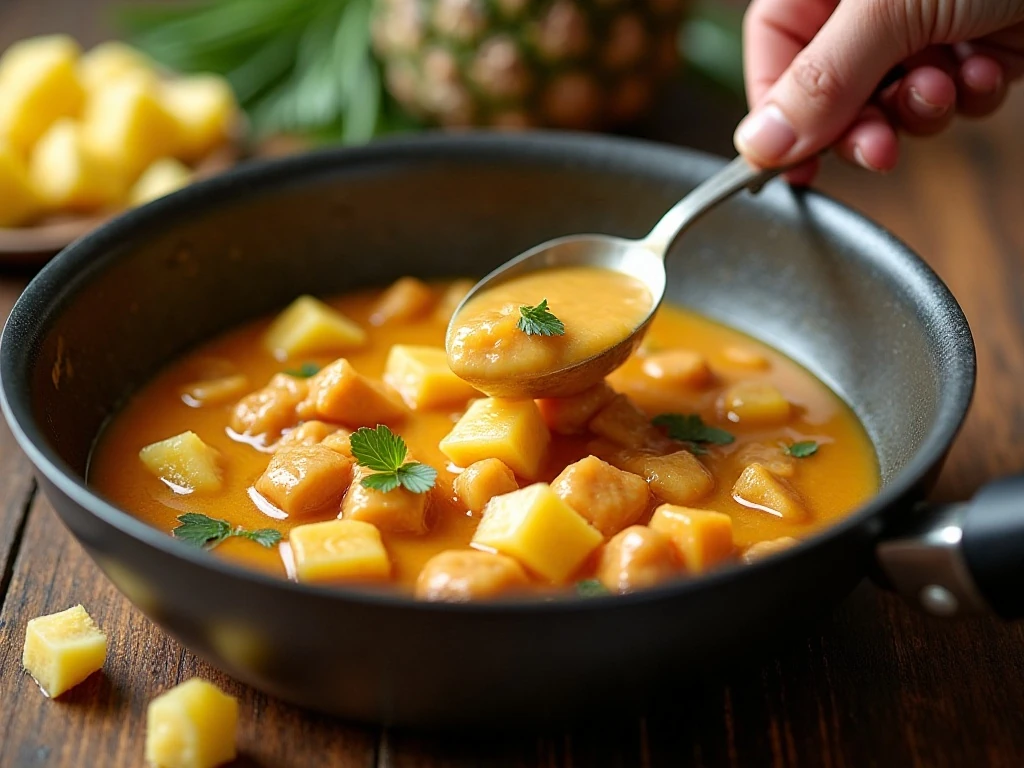 Thickening the pineapple chicken sauce