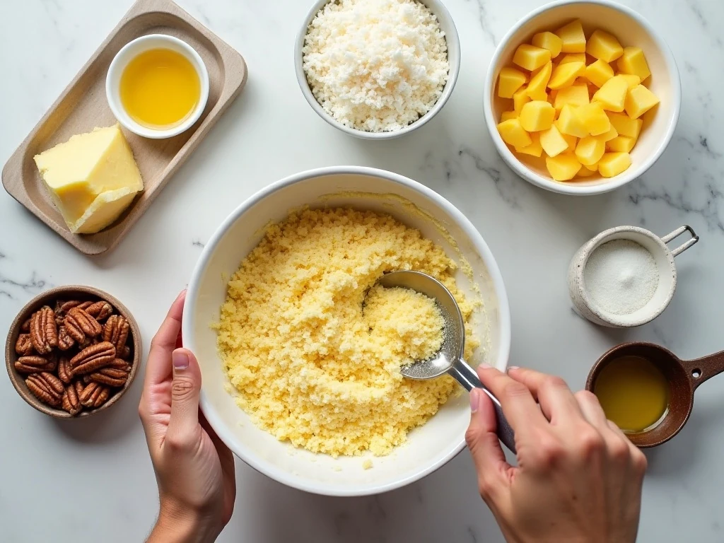 Ingredients for easy slow cooker pineapple coconut cake