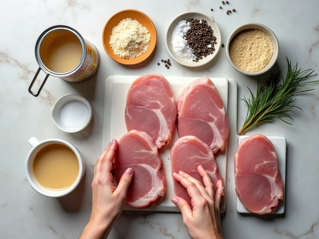Ingredients for easy crockpot pork chops
