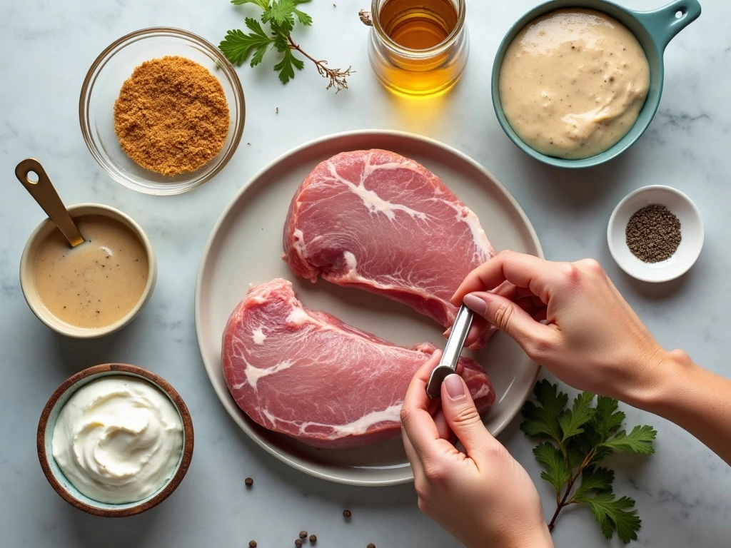 Ingredients for easy crockpot pork chops