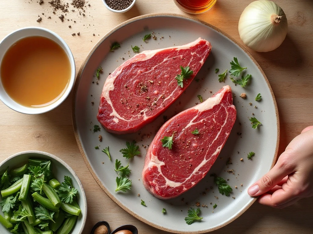 Ingredients for easy crockpot sirloin steak