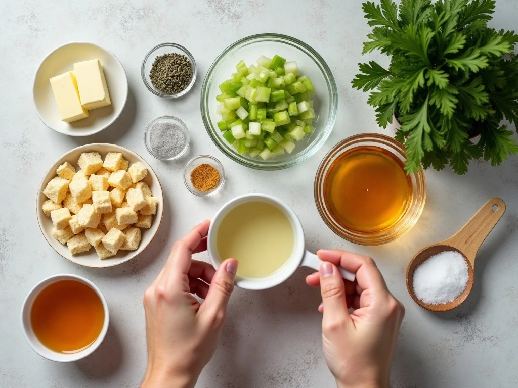 Ingredients for homemade crockpot stuffing