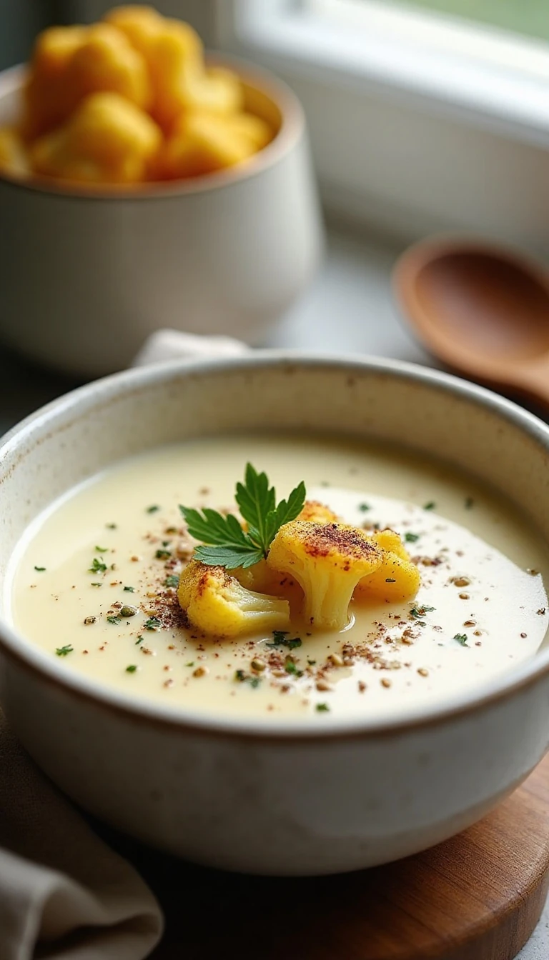 Easy Crockpot Vegan Cauliflower Soup Recipe
