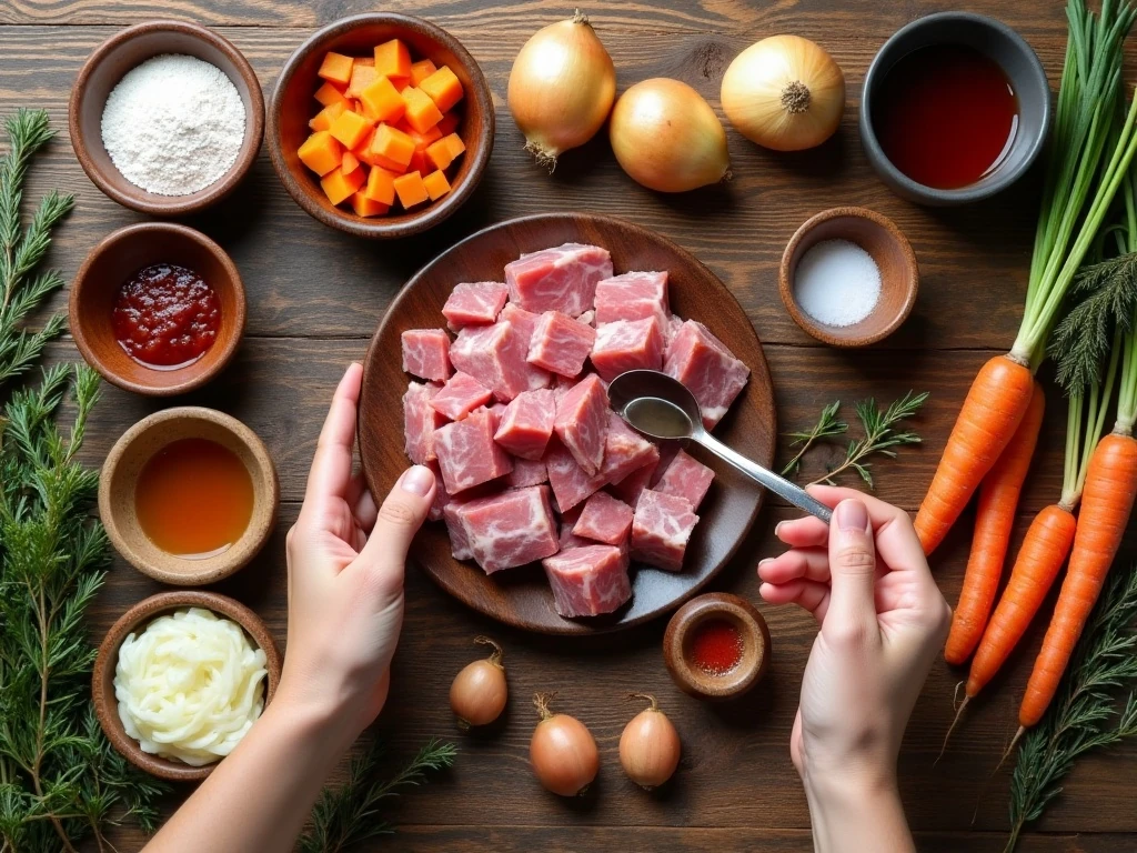 Ingredients for easy crockpot venison stew