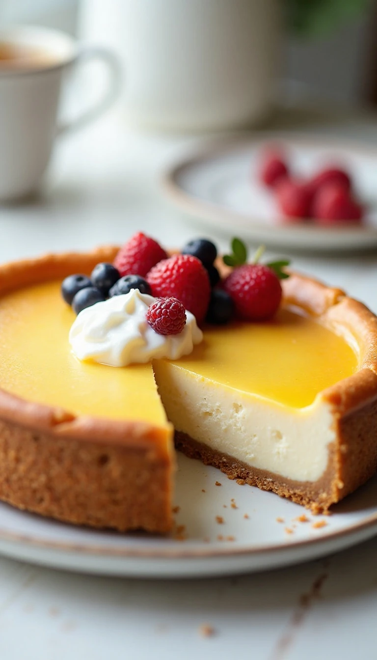 Easy Crustless Cheesecake Made in a Pie Dish