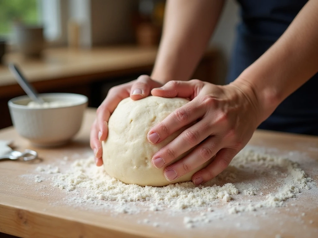Kneading dough for quick French bread