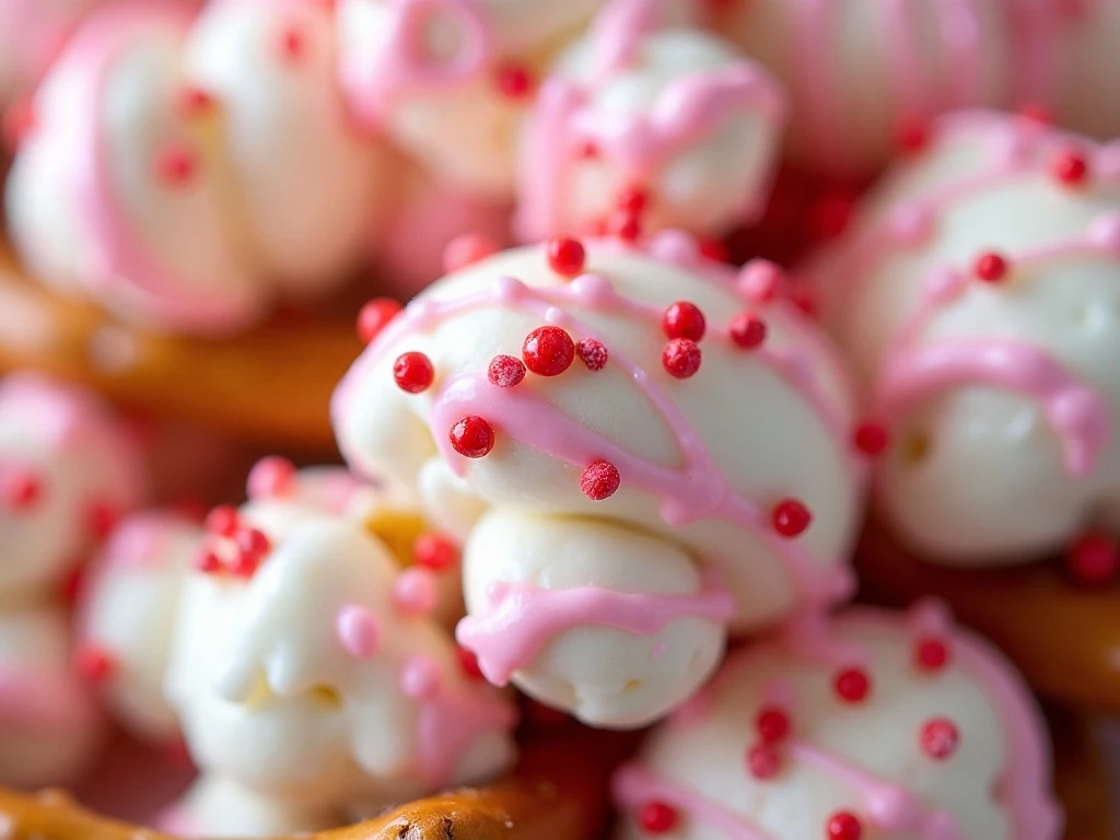 Close-up of sprinkles and candy coating on Cupid Crunch