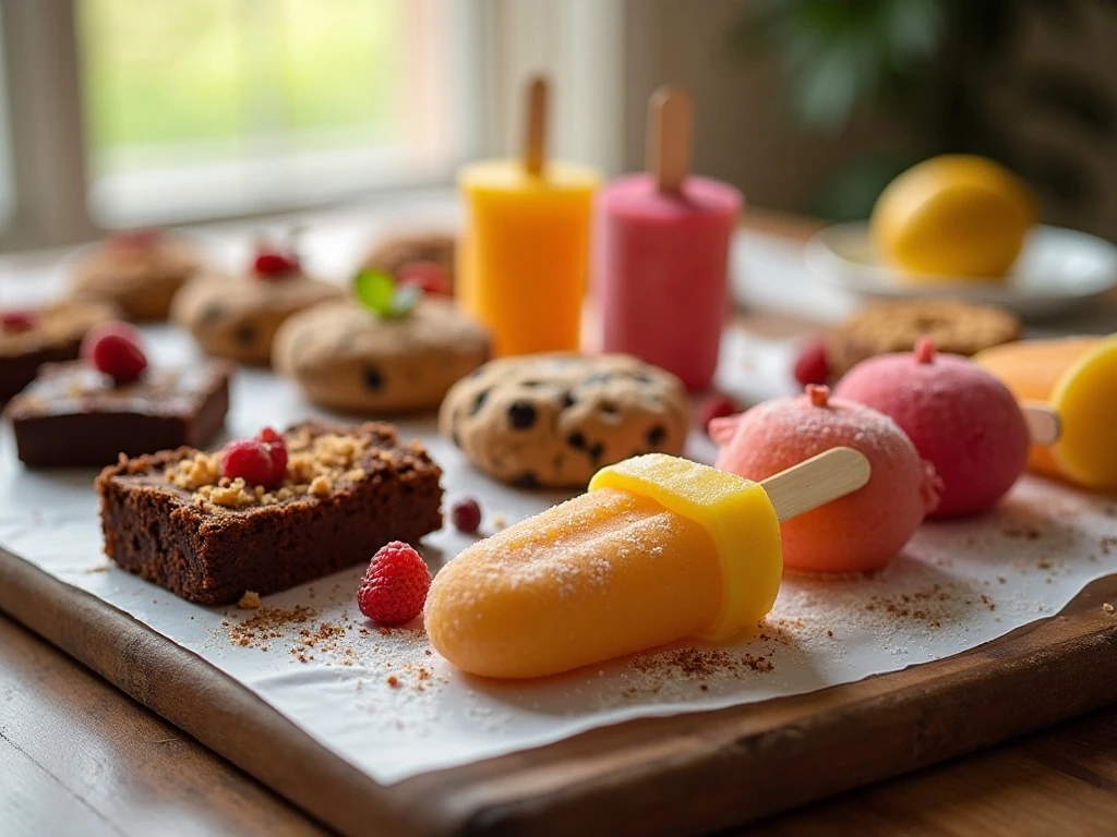 Assortment of dairy-free and egg-free desserts on a dessert table