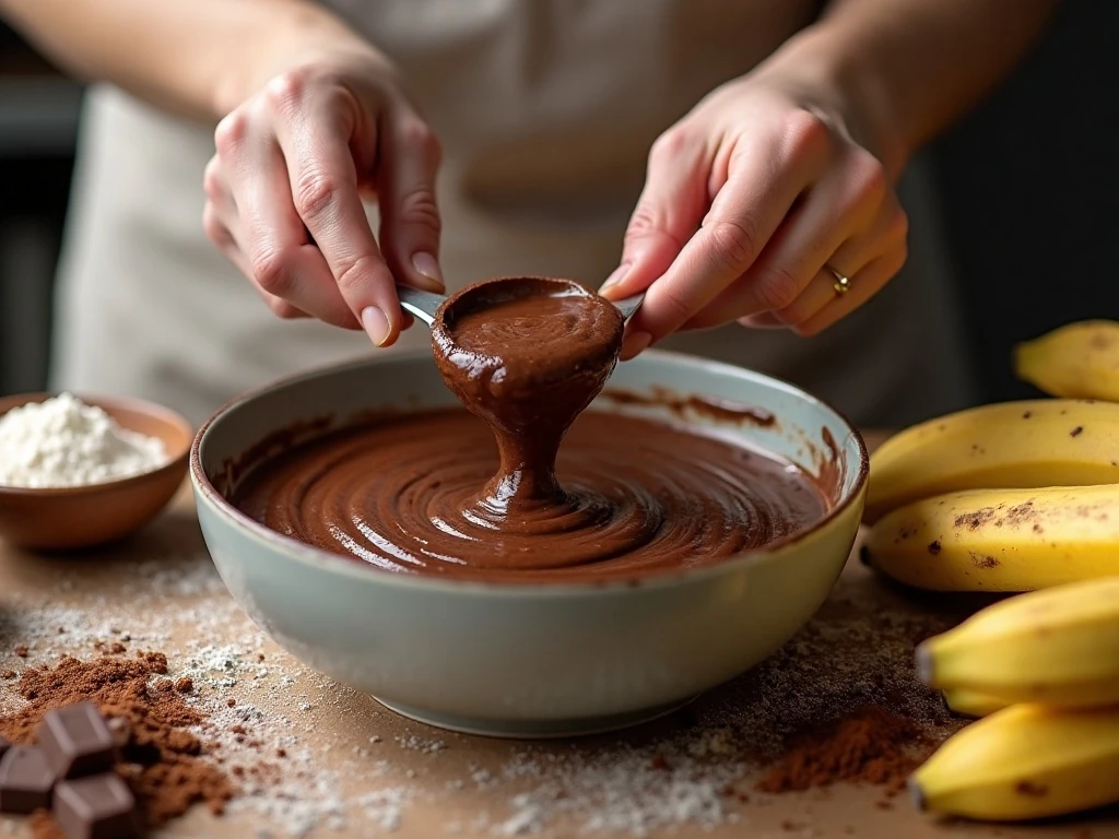 Preparing batter for a dairy-free egg-free dessert