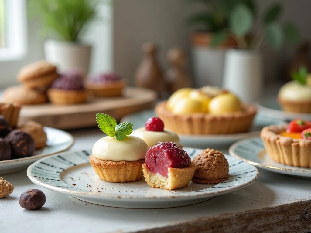 Portioned dairy-free and egg-free desserts ready to serve