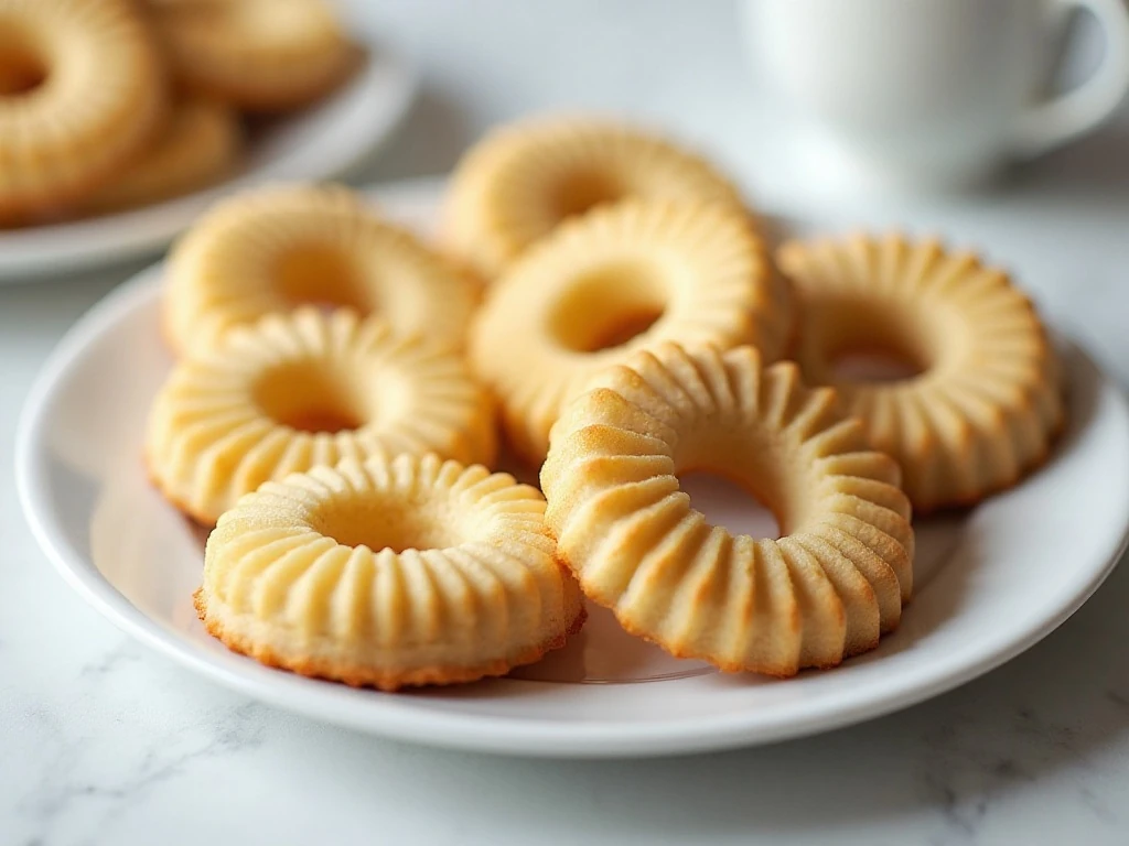 Assorted classic Danish butter cookies arranged on a serving plate