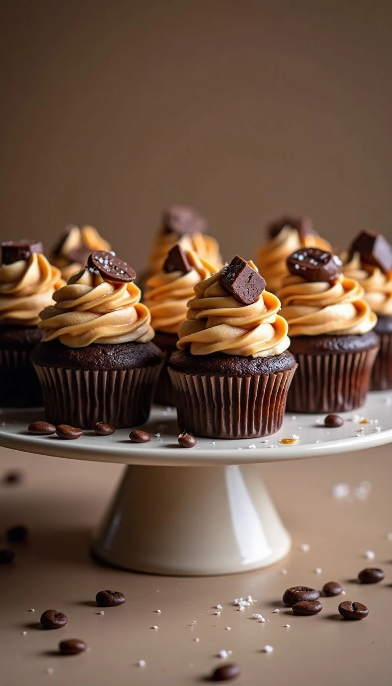 Decadent Mocha Latte Salted Caramel Cupcakes Recipe
