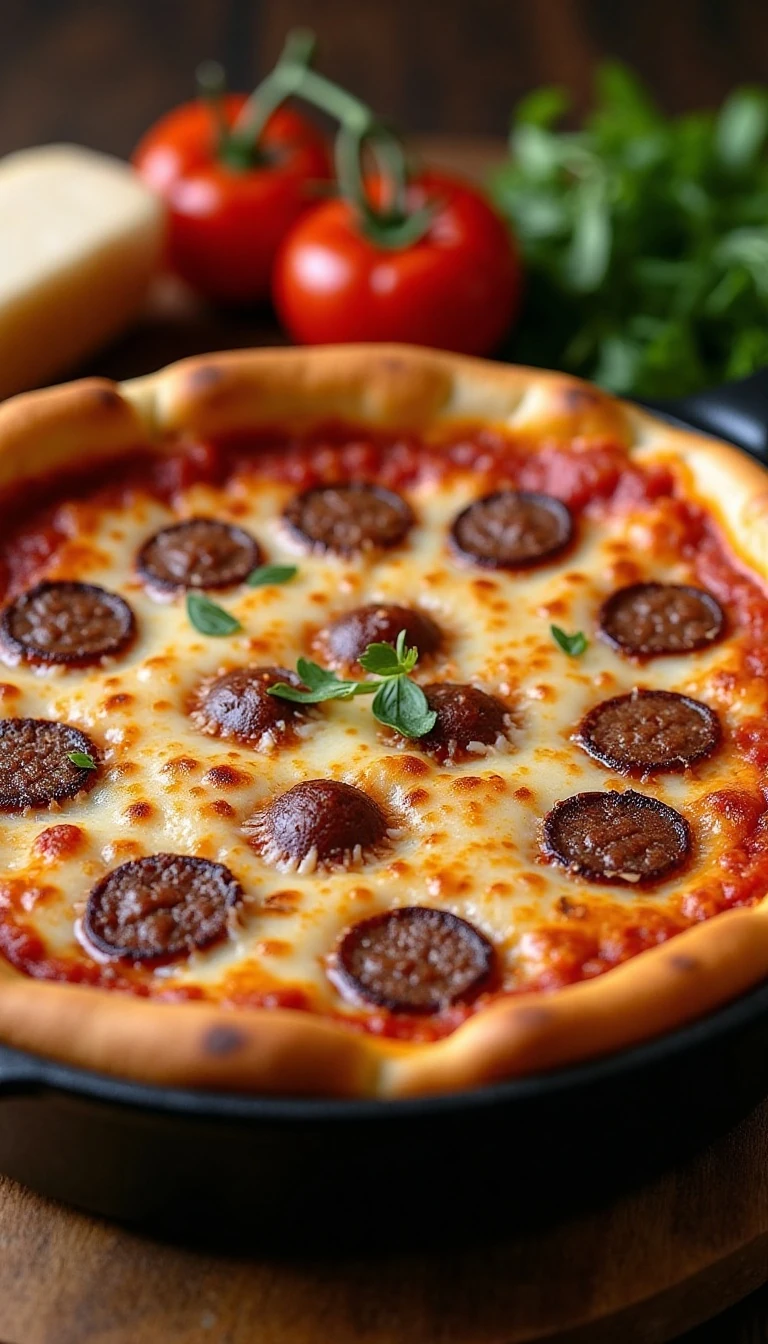 Cast Iron Skillet Deep Dish Pizza