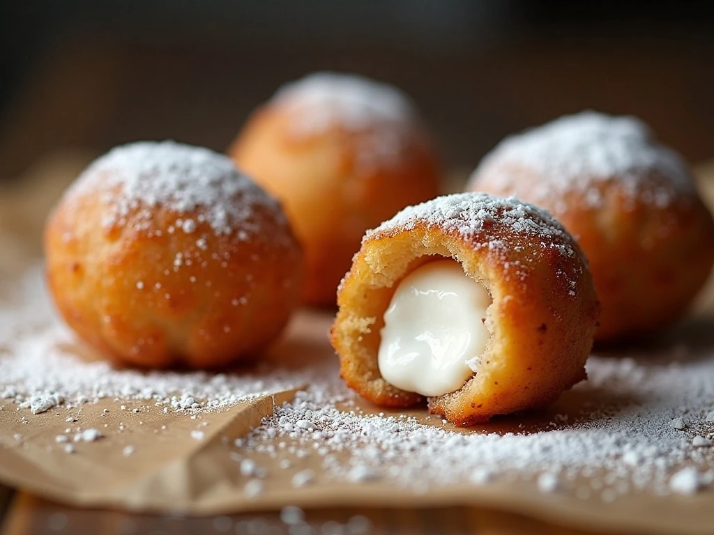 Plated crispy deep-fried s'mores ready to serve warm