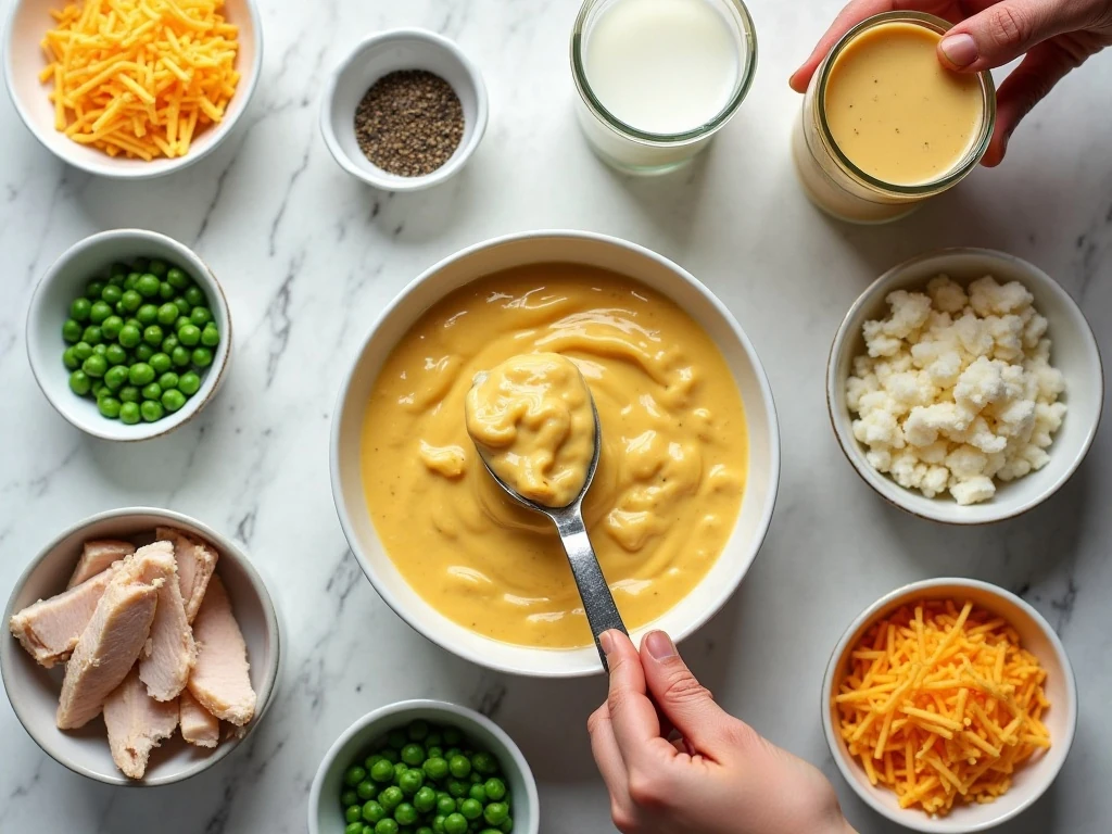 Ingredients for easy turkey noodle casserole