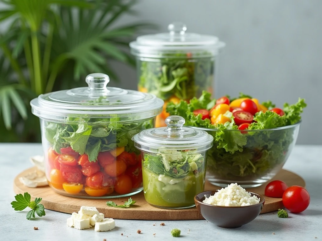 Make-ahead cucumber tomato feta salad components