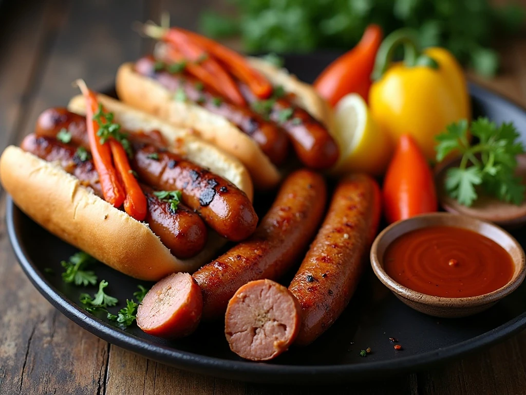 Two ways to serve grilled smoked sausage
