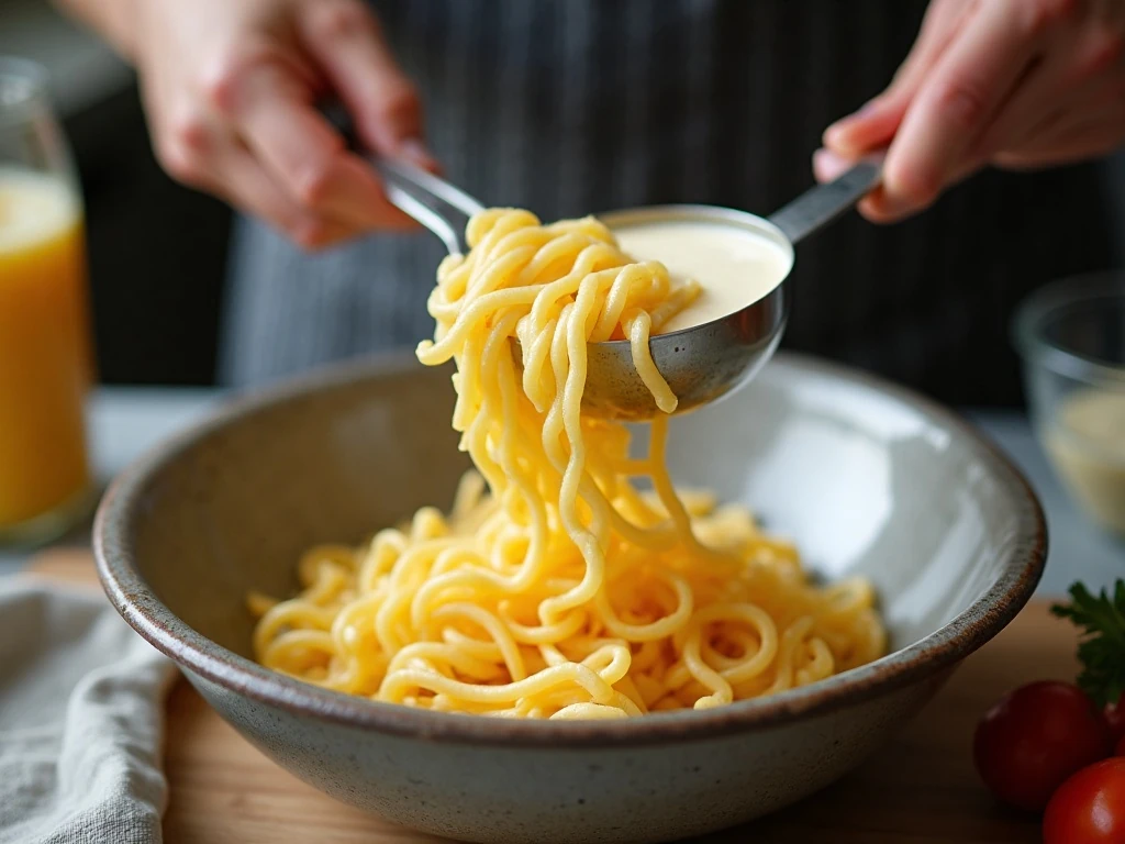 Cooling and draining rotini for creamy pasta salad