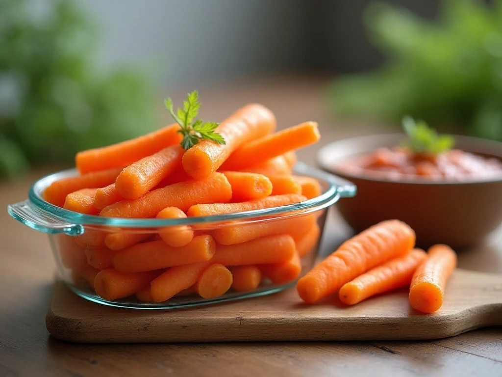 Dilled carrots ready for storage and reheating