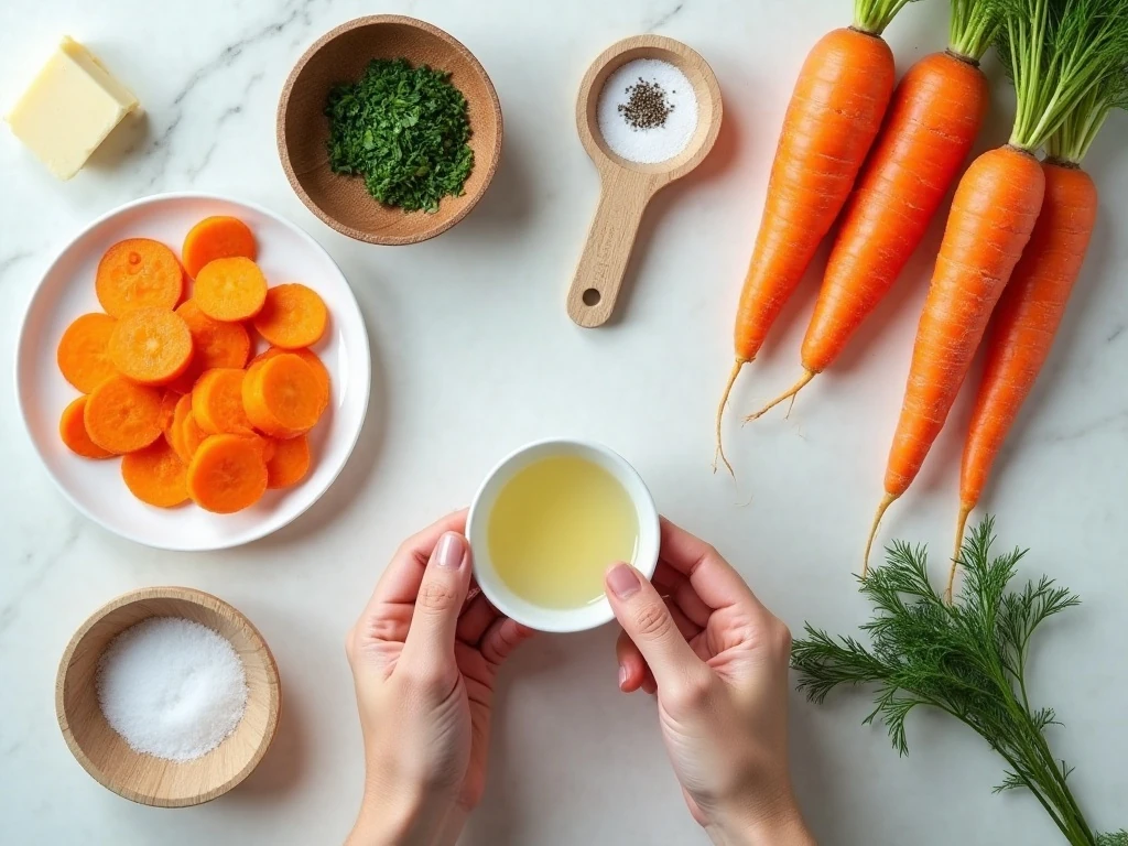 Ingredients for homemade dilled carrots