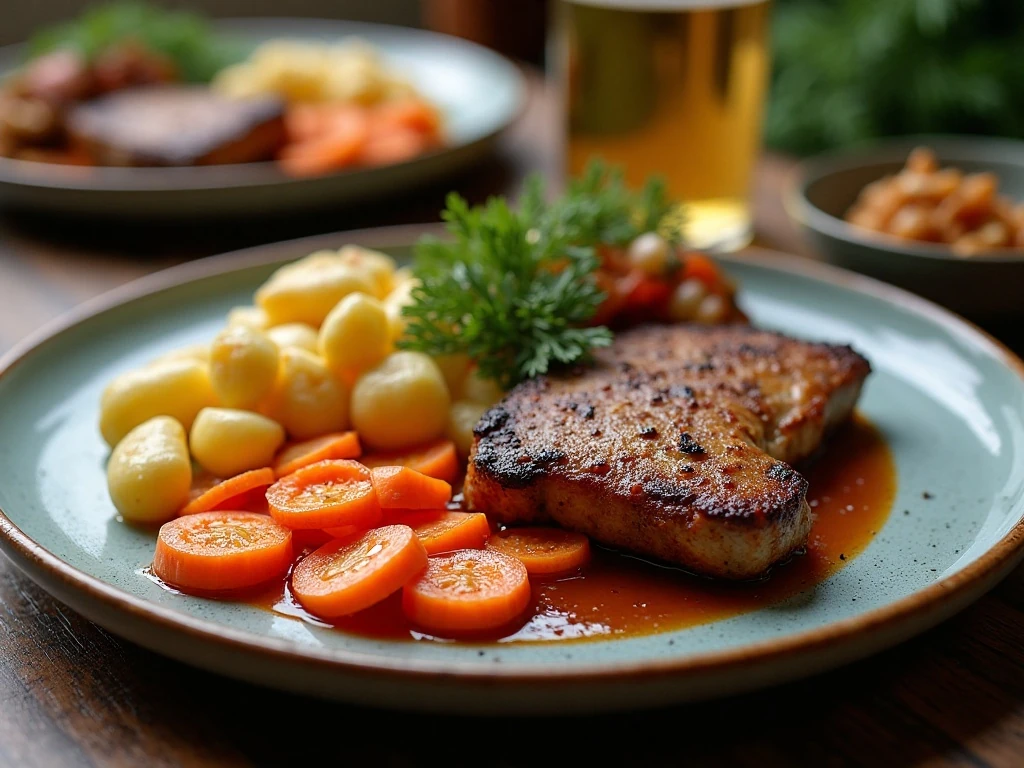 Dilled carrots served with a hearty main course and potatoes