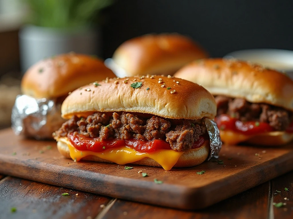 Do-Ahead Busy Day Oven Bunwiches served warm with melted cheese