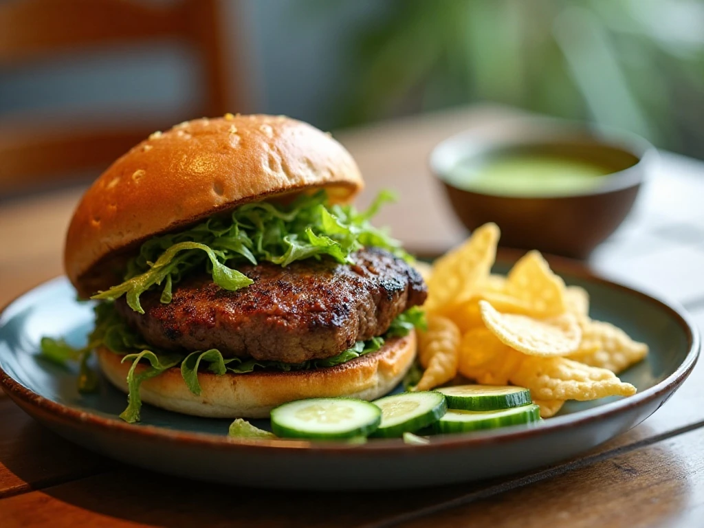 Oven bunwich served with salad and simple sides