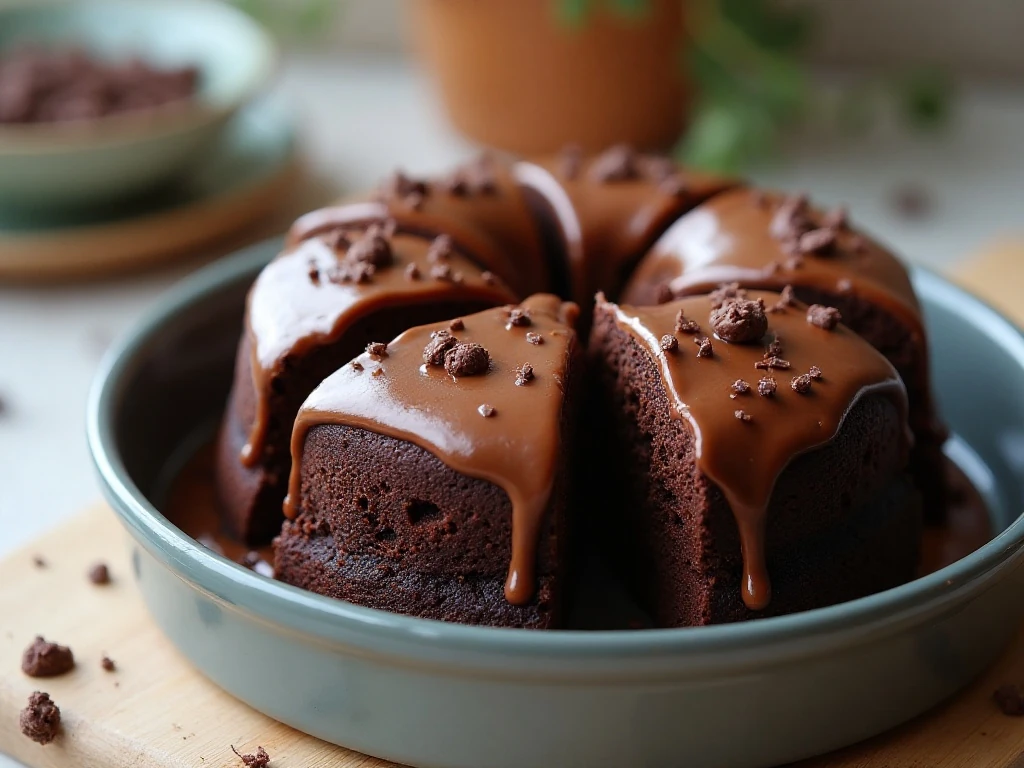 Covered slices of chocolate mayonnaise cake for storage